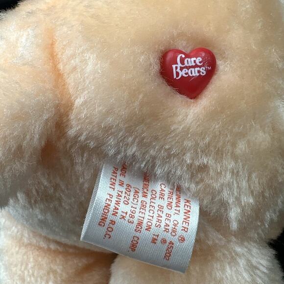 Vintage Care Bears Friend Bear 13” Plush Peach Orange Flowers Kenner 1983 - Picture 7 of 7